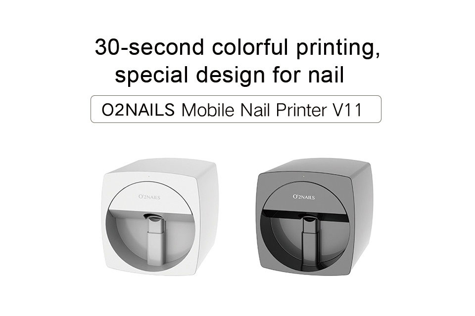 O'2nails Digital Mobile Nail Art Printer V11- Portable Nail Painting Machine  Smart Phone Control Wireless WiFi Signal Pack of Nail Gel Nail Polish Over  800 Pict…